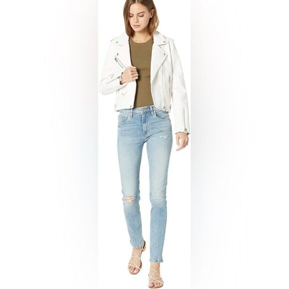 NWT BlankNY Pure Motivation Faux Leather Moto White Jacket. Size XS(2). - Picture 2 of 13